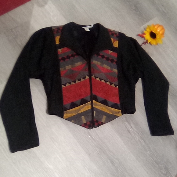 Vintage 80s  Imported Fabric Tapestry Bolero Jacket - Picture 10 of 16